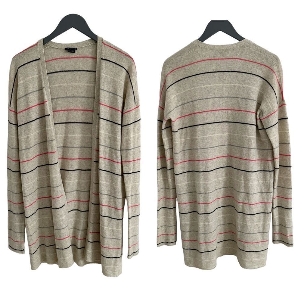 Theory 100% Cashmere Striped Cardigan